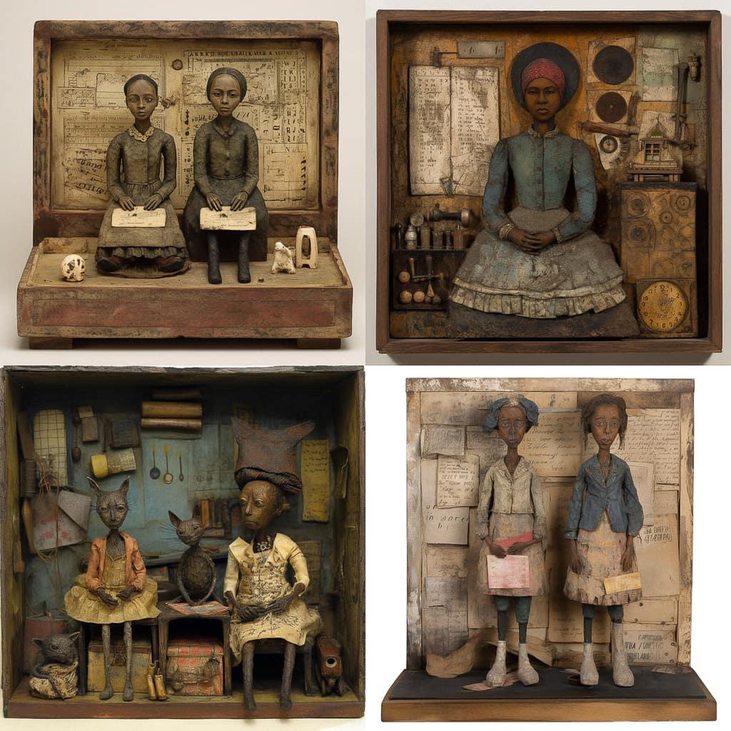 Betye Saar style, Midjourney V5, render 1 of 4