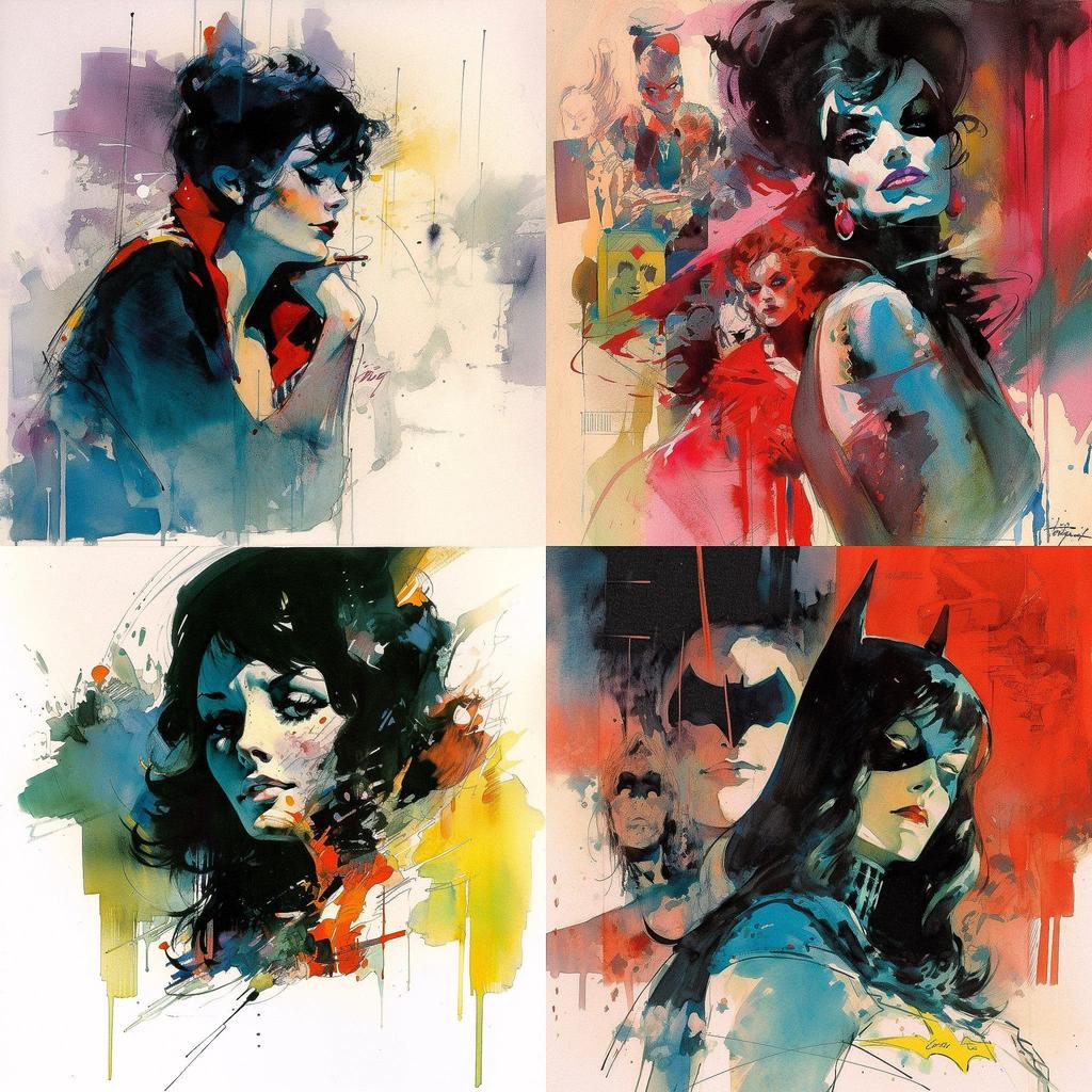 Bill Sienkiewicz style, Midjourney V5, render 1 of 4