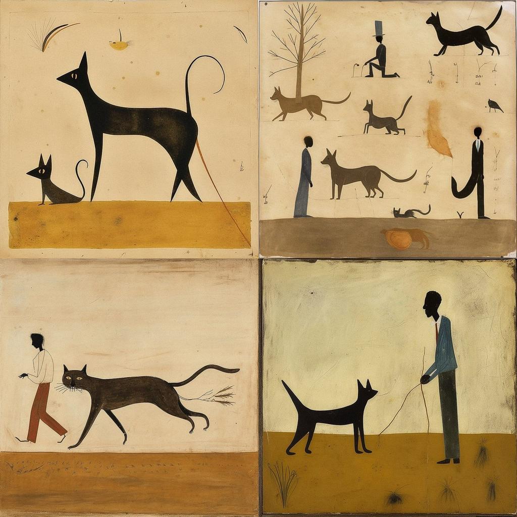 Bill Traylor style, Midjourney V5, render 1 of 4