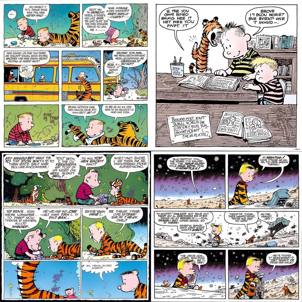 Bill Watterson style, Midjourney V5, render 1 of 4