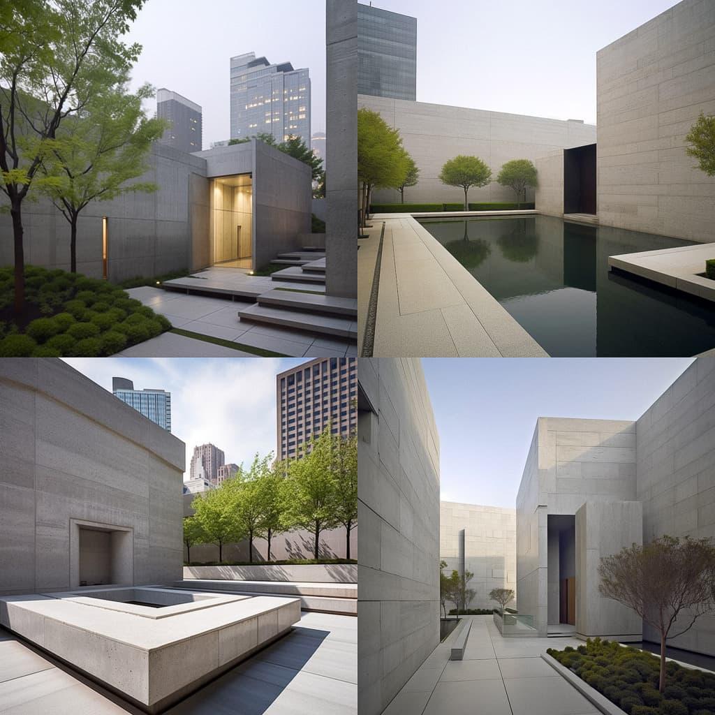 Billie Tsien style, Midjourney V5, render 1 of 4