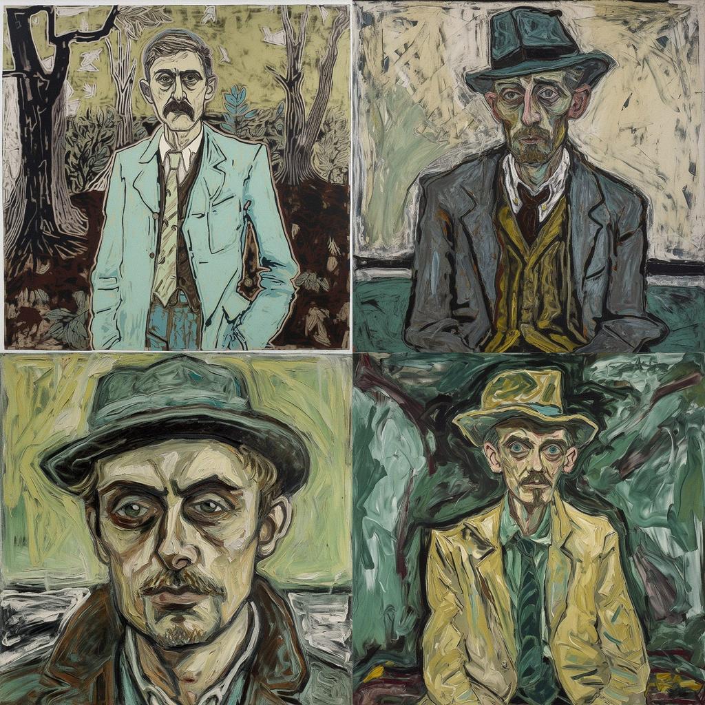 Billy Childish style, Midjourney V5, render 1 of 4