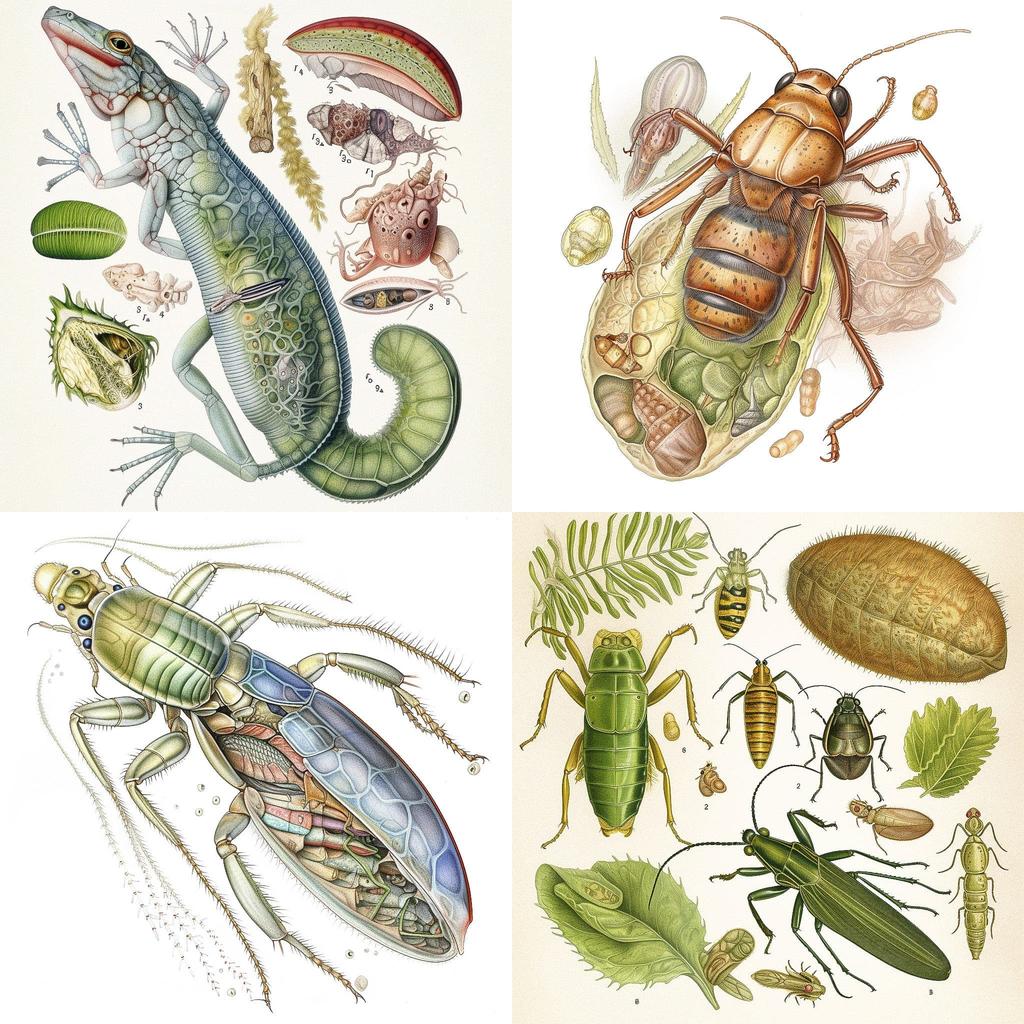 Biological illustration style, Midjourney V5, render 1 of 4