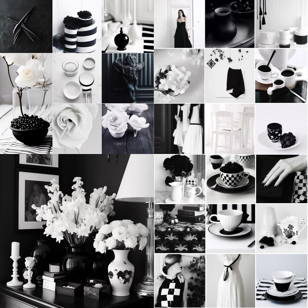 Black-and-white colors style, Midjourney V5, render 1 of 4