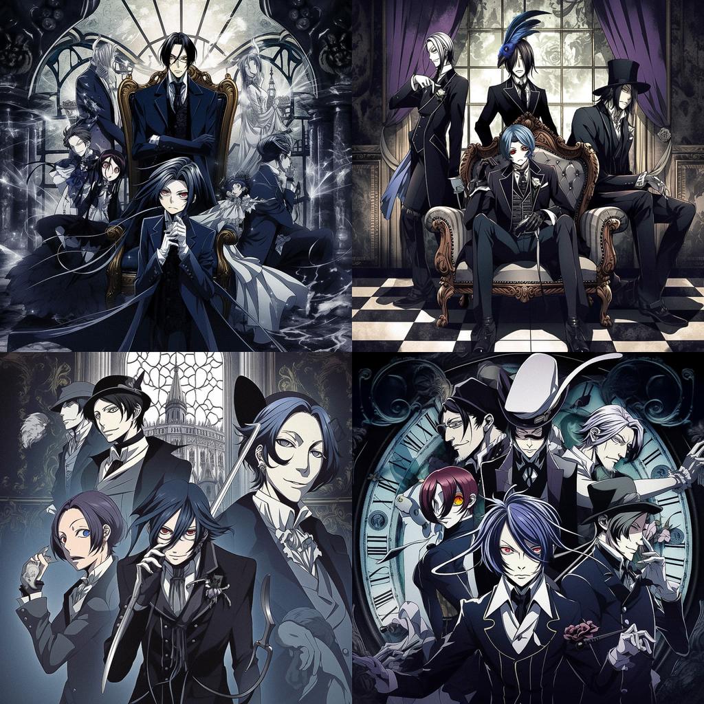 Black Butler style, Midjourney V5, render 1 of 4