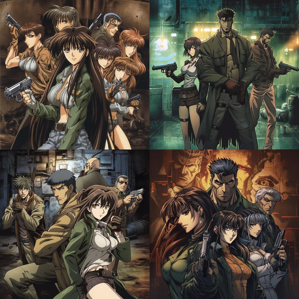 Black Lagoon style, Midjourney V5, render 1 of 4