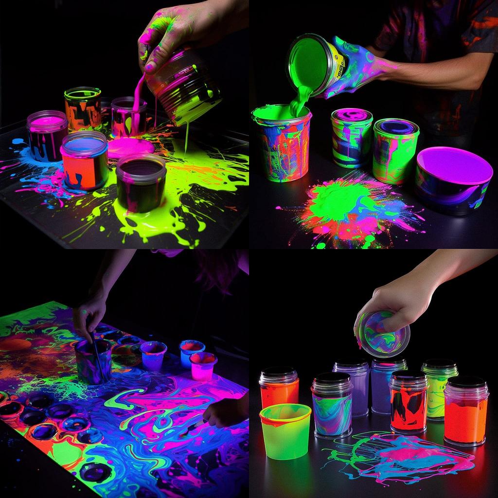 Blacklight paint style, Midjourney V5, render 1 of 4