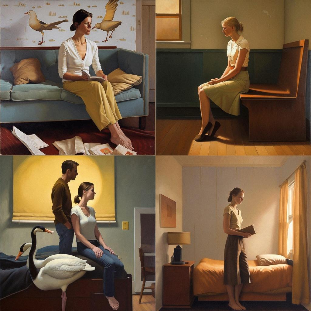 Bo Bartlett style, Midjourney V5, render 1 of 4