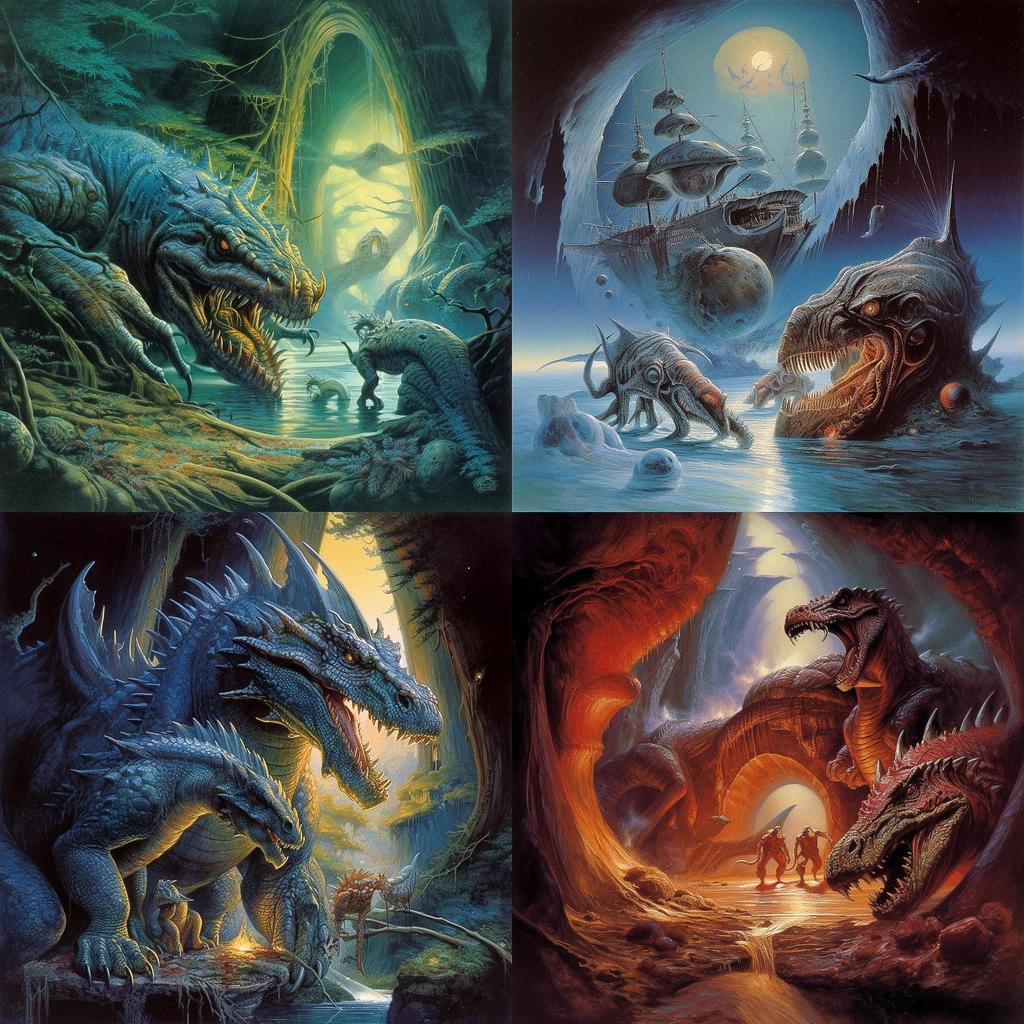 Bob Eggleton style, Midjourney V5, render 1 of 4
