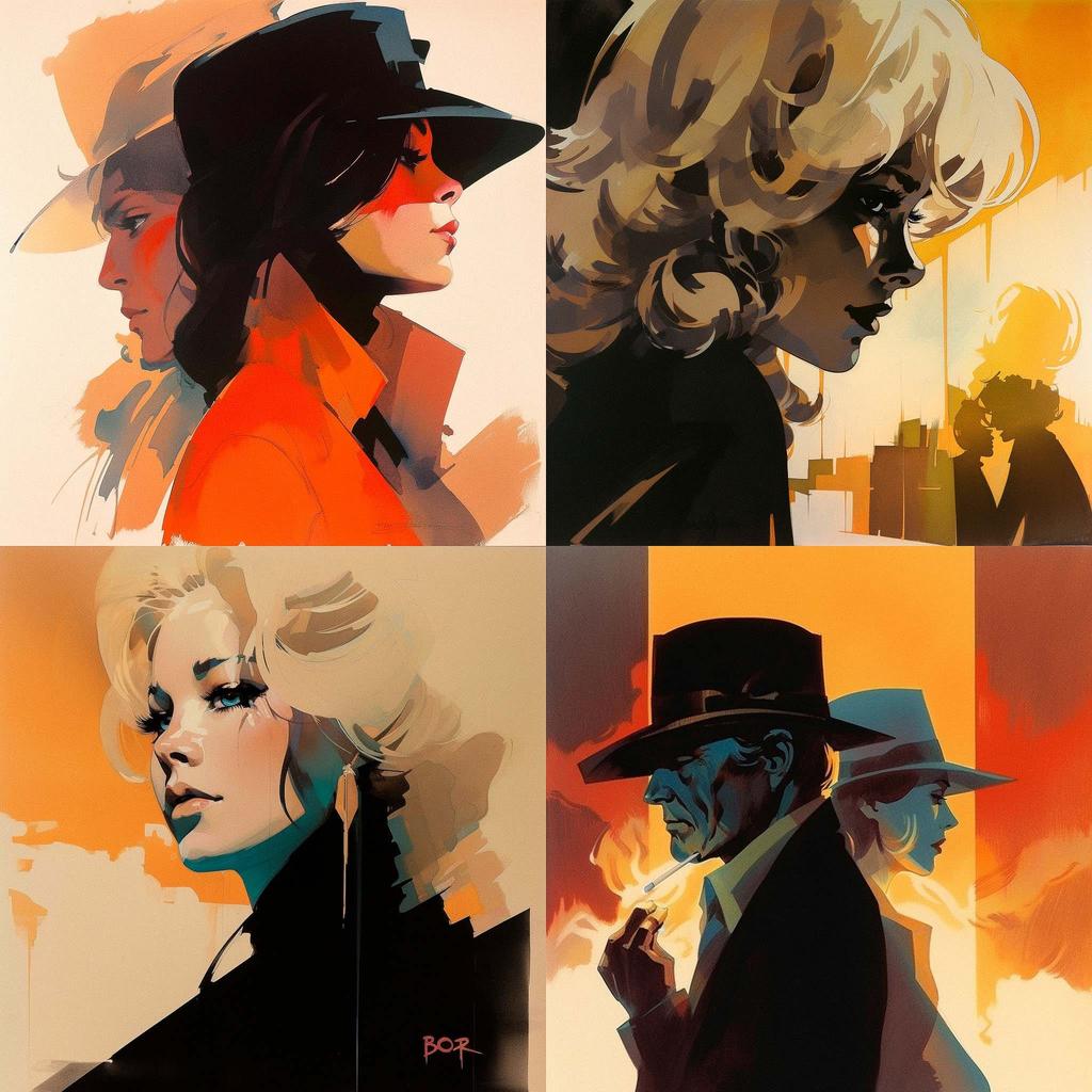Bob Peak style, Midjourney V5, render 1 of 4