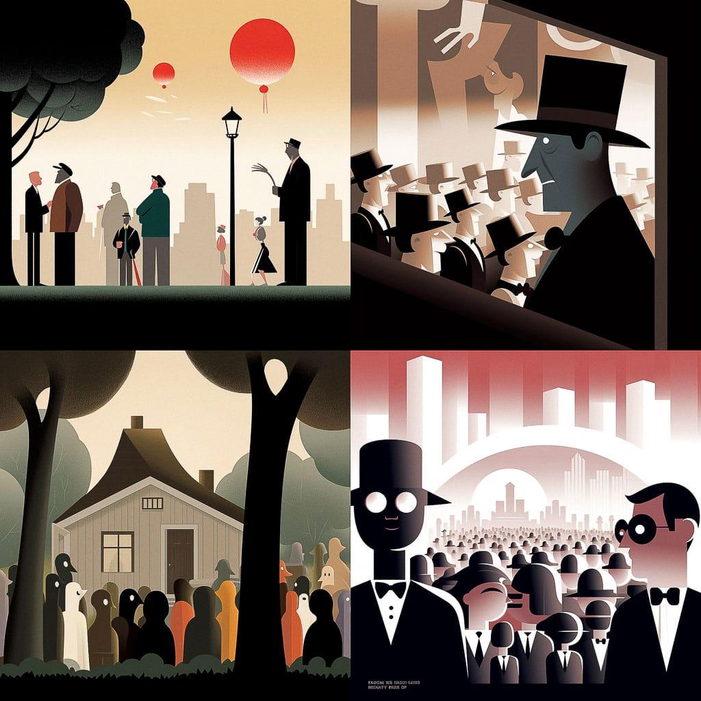 Bob Staake style, Midjourney V5, render 1 of 4