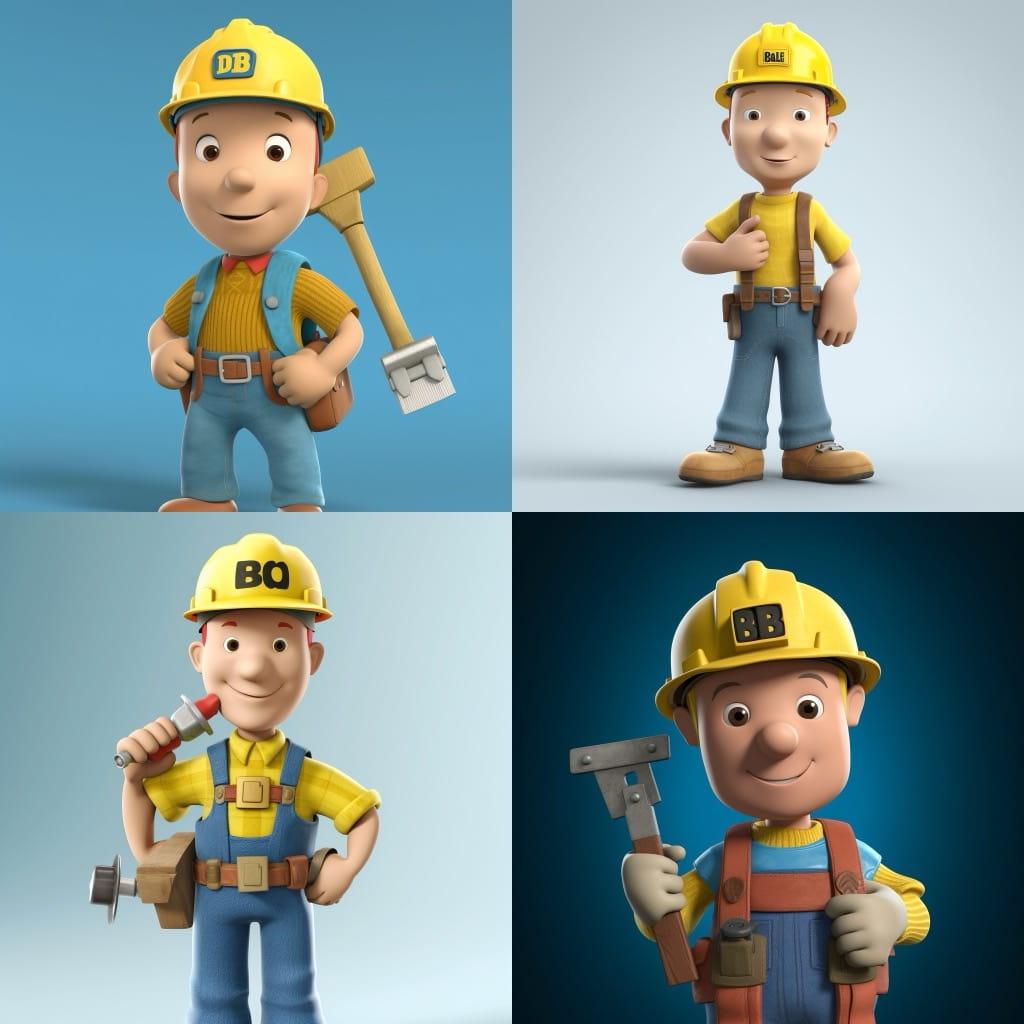 Bob the Builder style, Midjourney V5, render 1 of 4