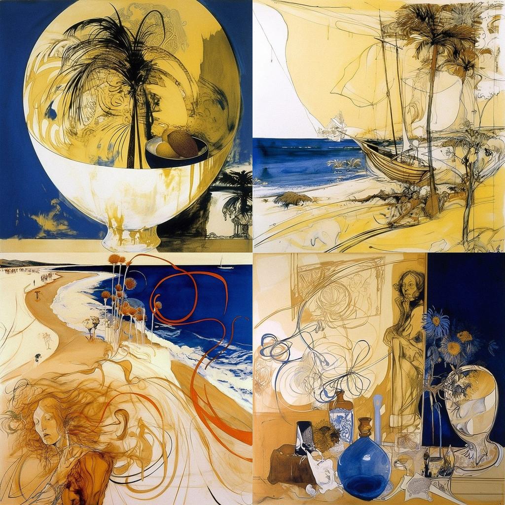 Brett Whiteley style, Midjourney V5, render 1 of 4