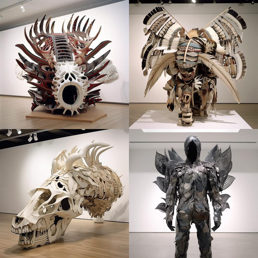 Brian Jungen style, Midjourney V5, render 1 of 4