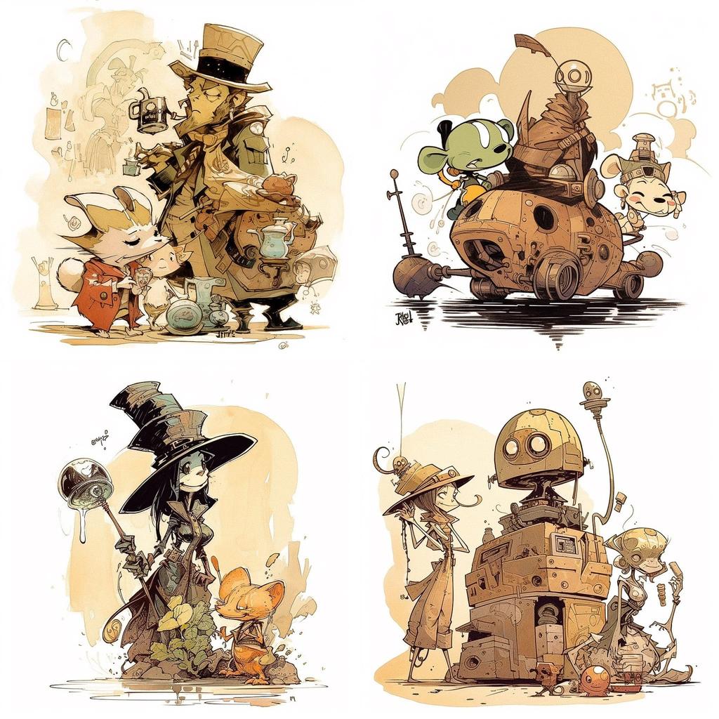 Brian Kesinger style, Midjourney V5, render 1 of 4