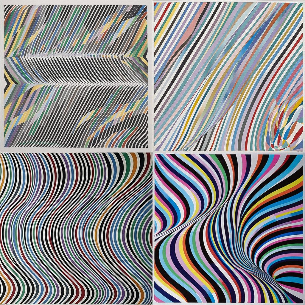 Bridget Riley style, Midjourney V5, render 1 of 4