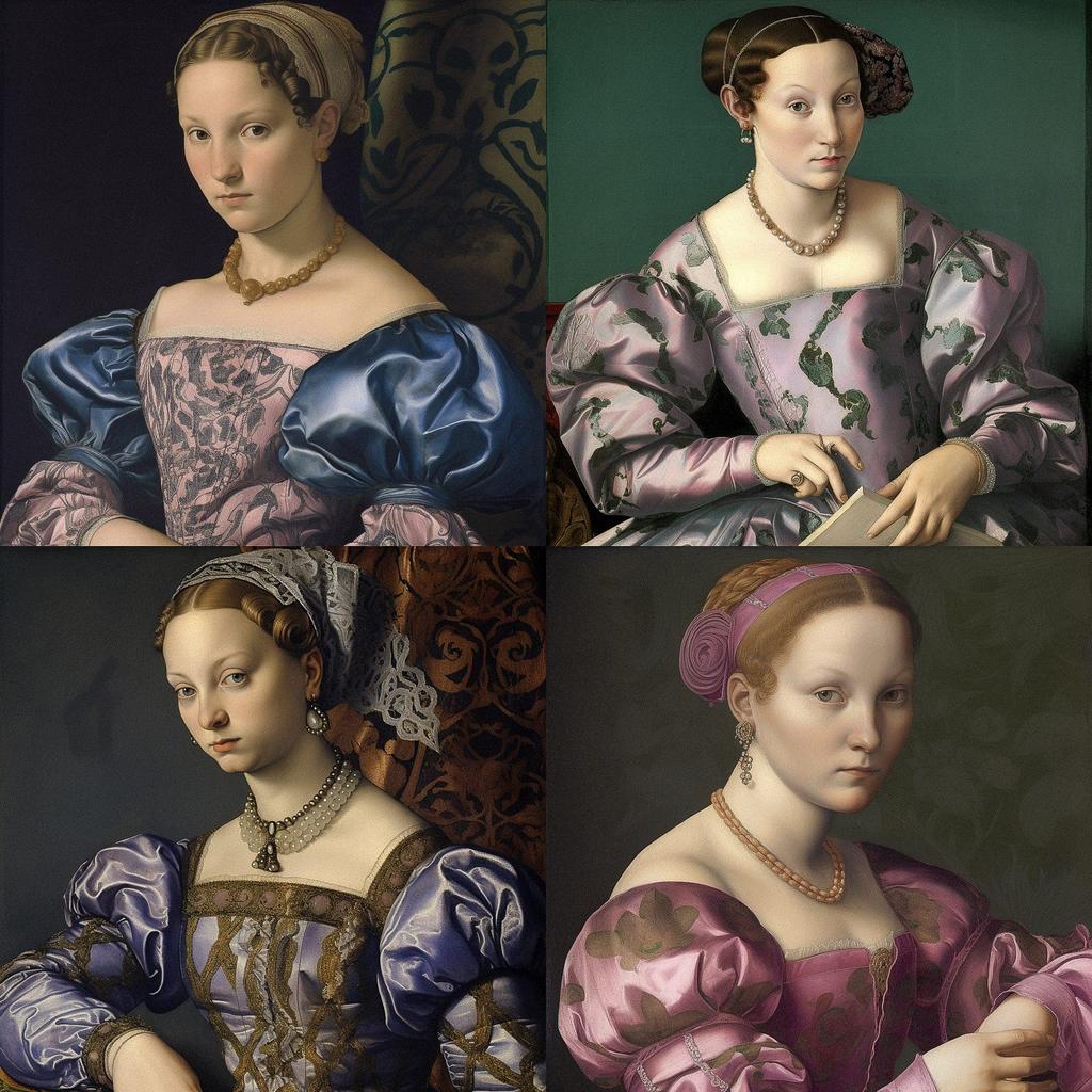 Bronzino style, Midjourney V5, render 1 of 4