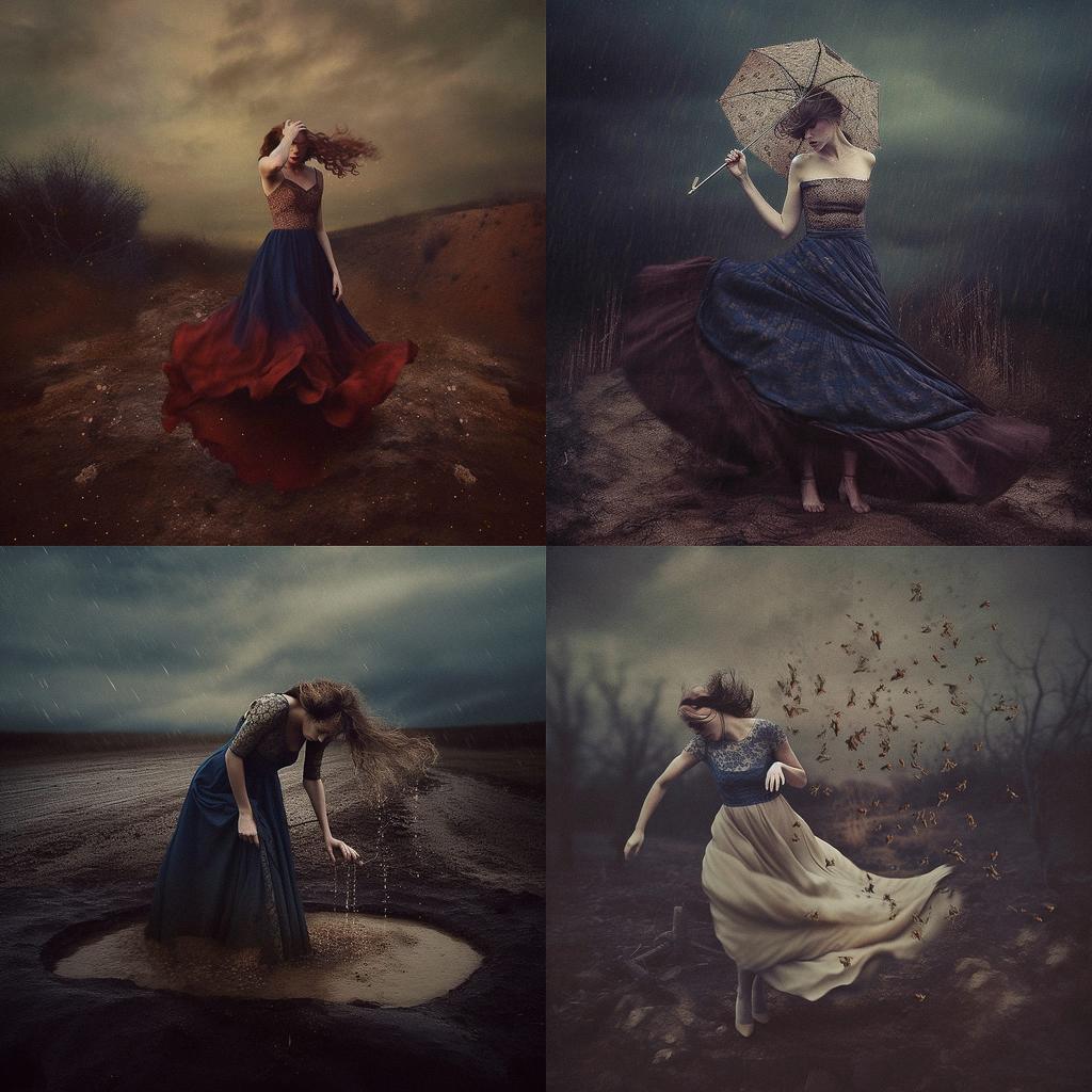 Brooke Shaden style, Midjourney V5, render 1 of 4