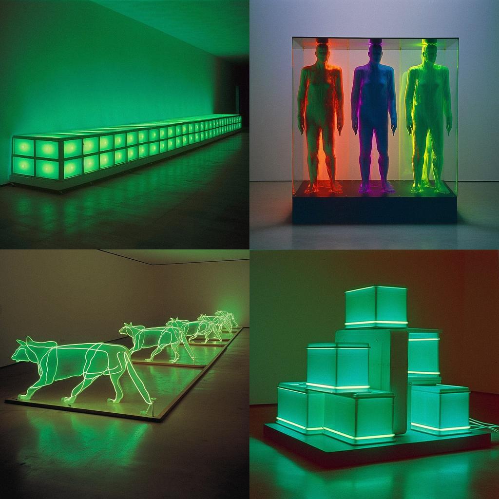 Bruce Nauman style, Midjourney V5, render 1 of 4