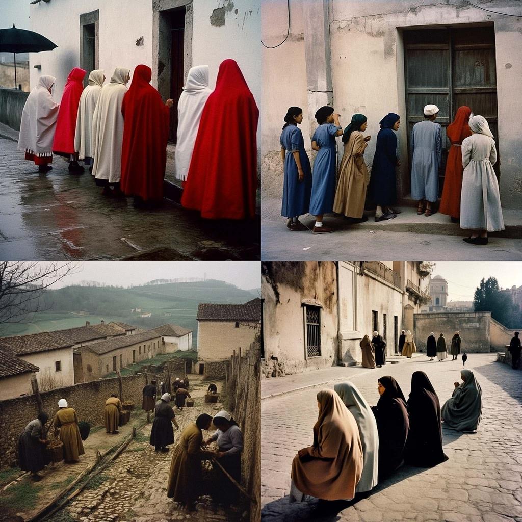 Bruno Barbey style, Midjourney V5, render 1 of 4