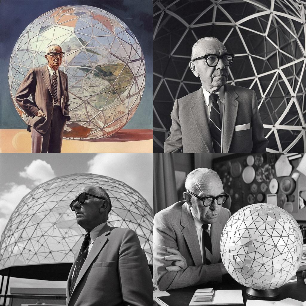 Buckminster Fuller style, Midjourney V5, render 1 of 4