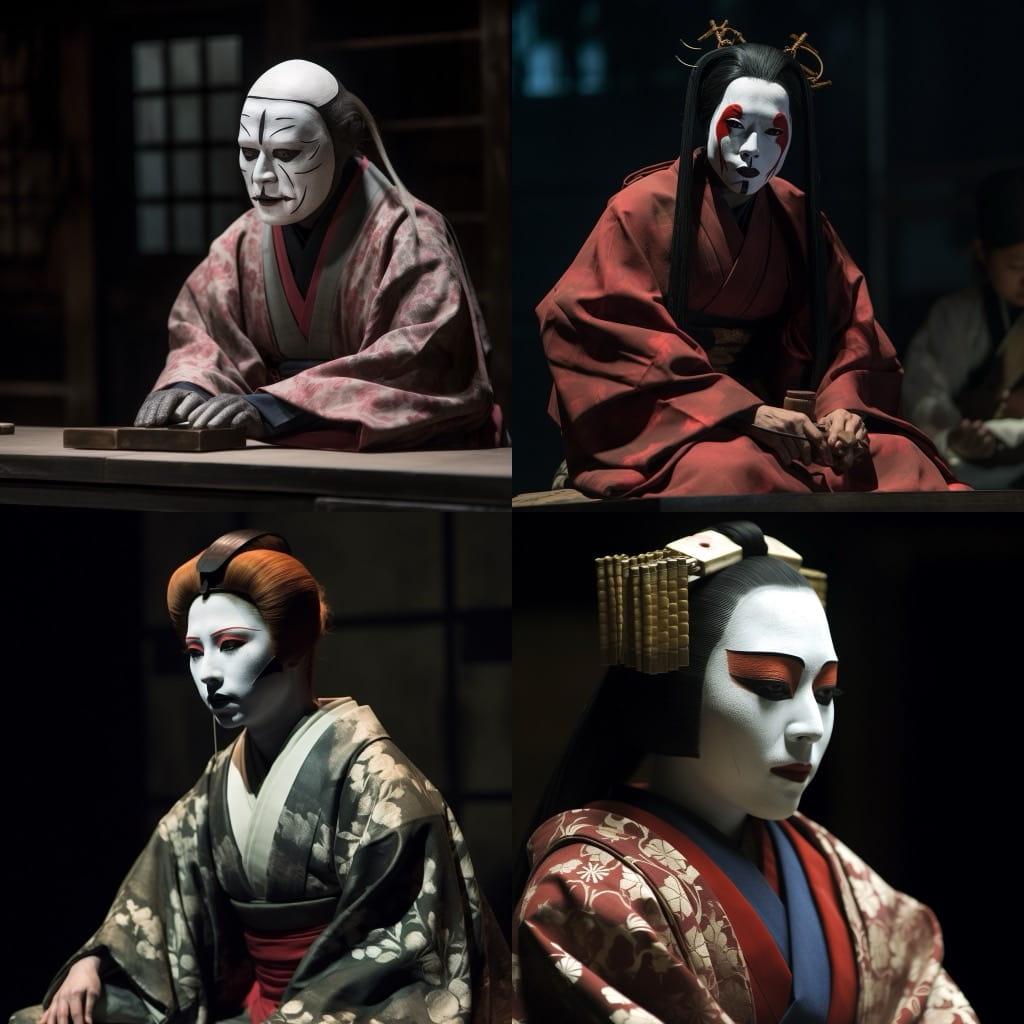 Bunraku style, Midjourney V5, render 1 of 4