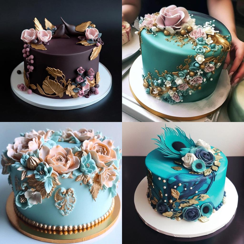 Cake design style, Midjourney V5, render 1 of 4