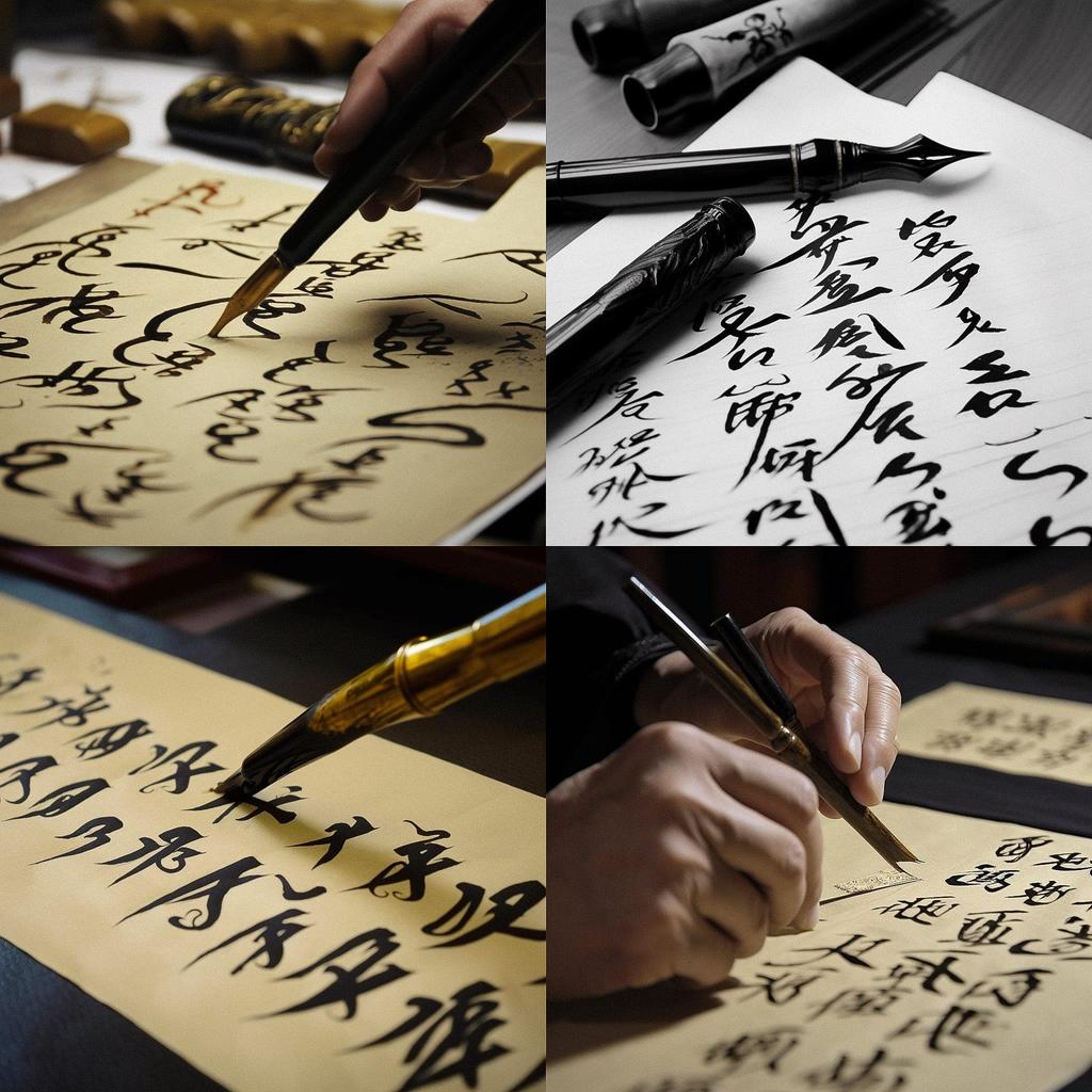 Calligraphy style, Midjourney V5, render 1 of 4