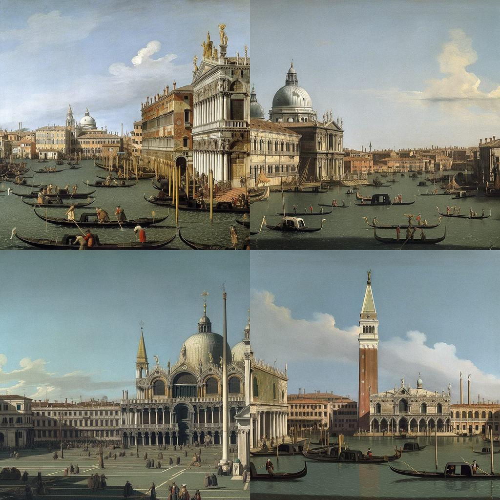 Canaletto style, Midjourney V5, render 1 of 4