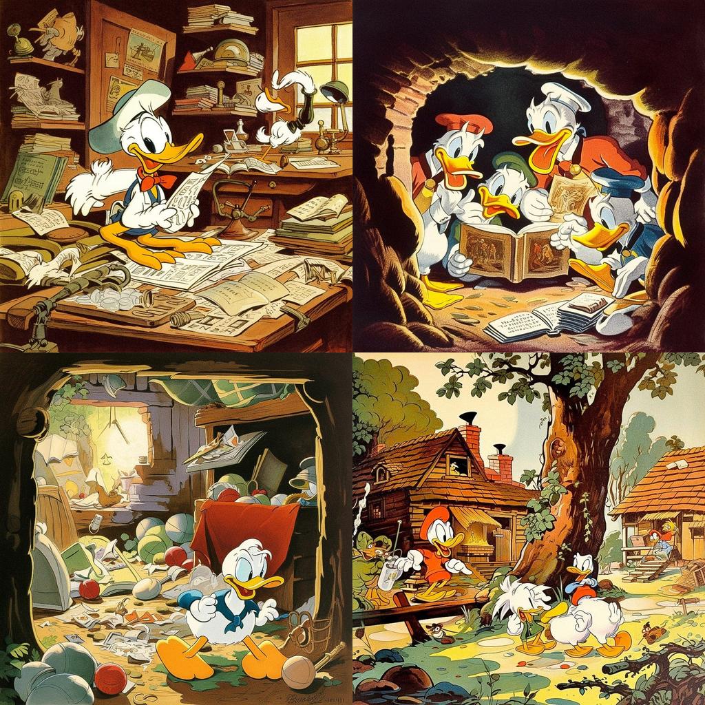 Carl Barks style, Midjourney V5, render 1 of 4
