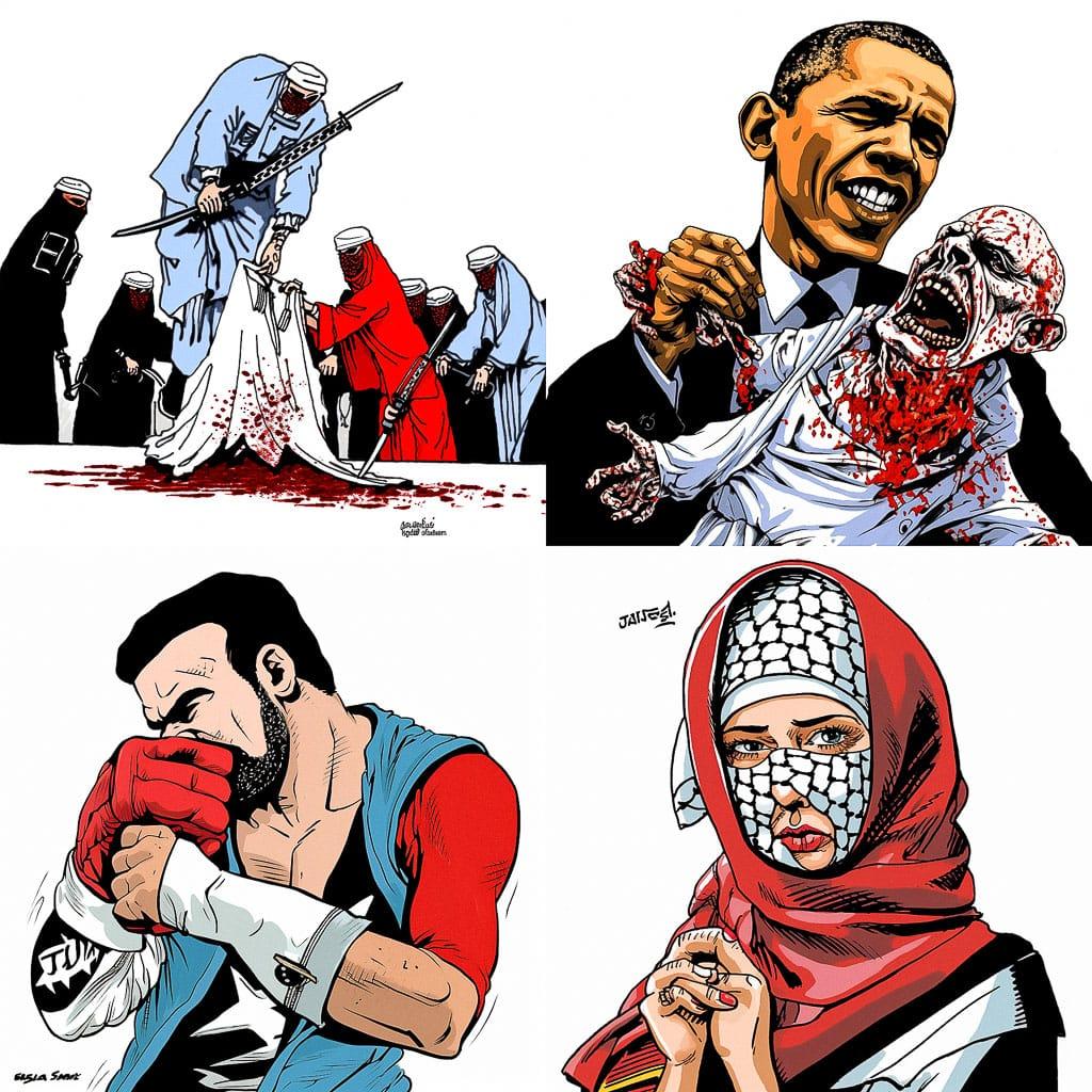 Carlos Latuff style, Midjourney V5, render 1 of 4