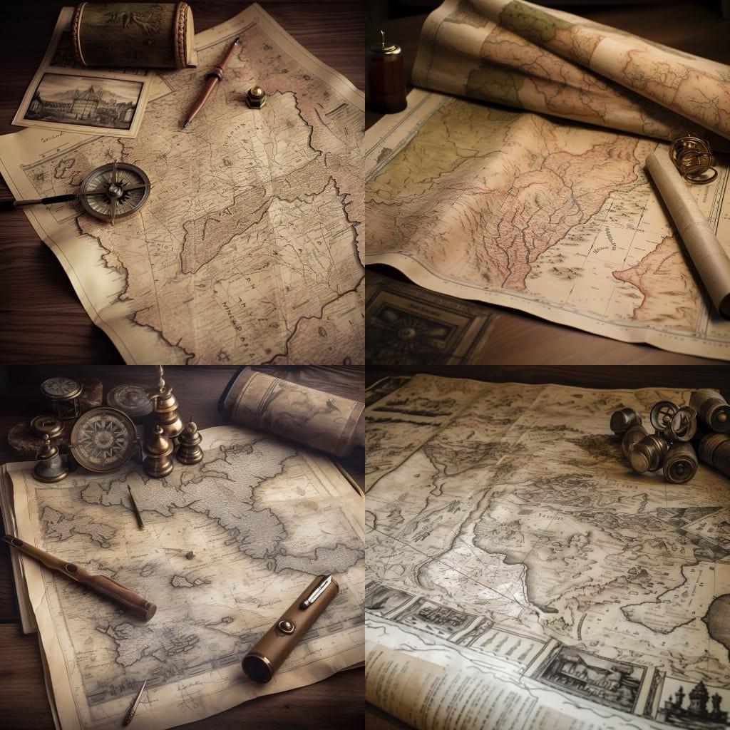 Cartography style, Midjourney V5, render 1 of 4