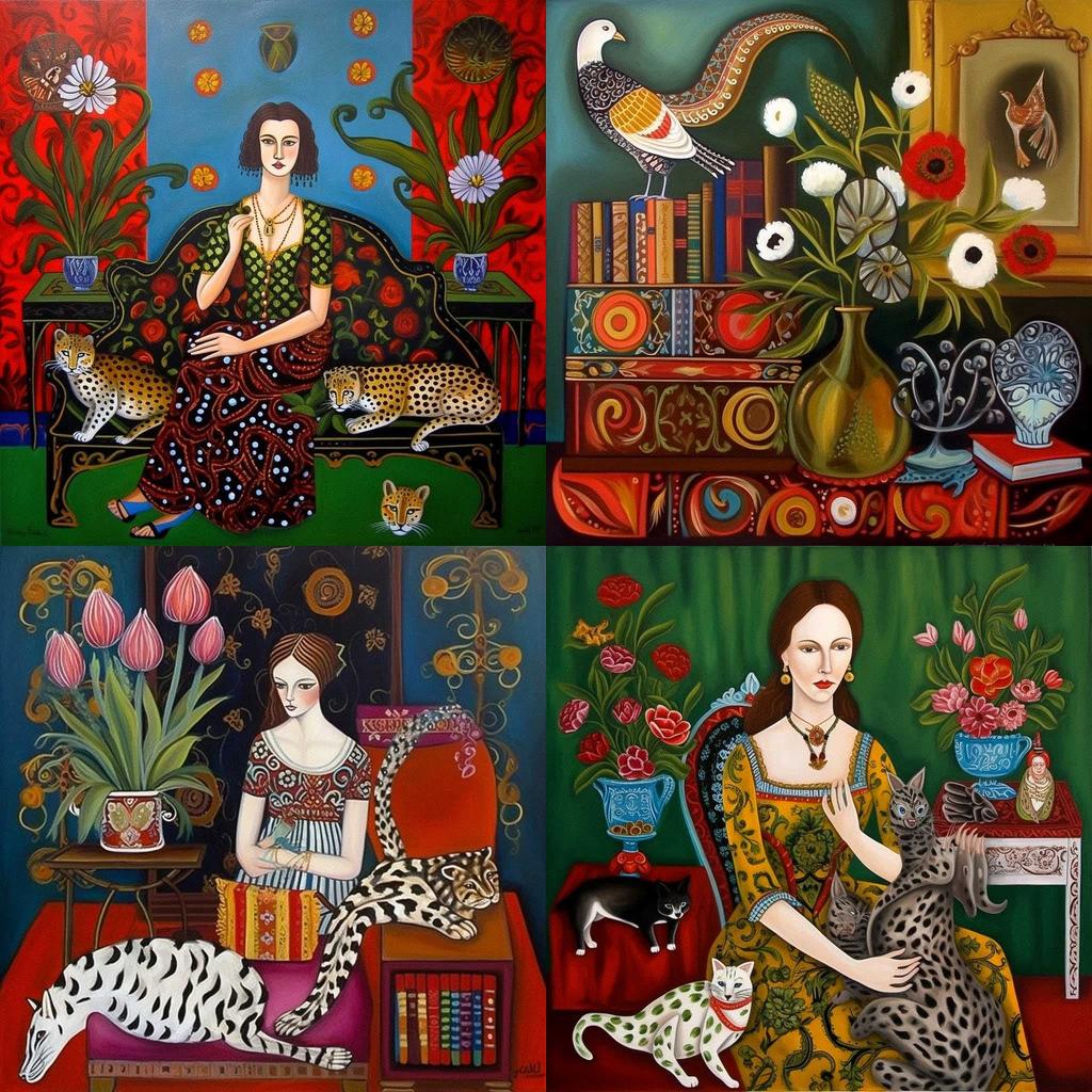 Catherine Nolin style, Midjourney V5, render 1 of 4