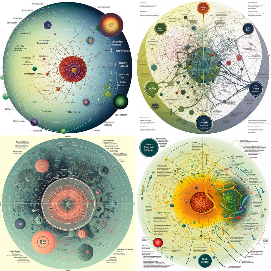 Cellular diagram style, Midjourney V5, render 1 of 4