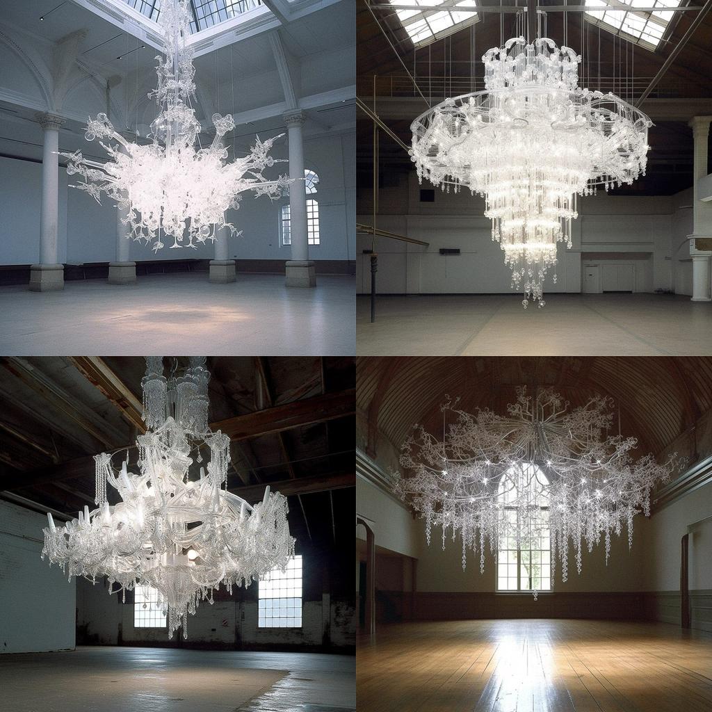 Cerith Wyn Evans style, Midjourney V5, render 1 of 4