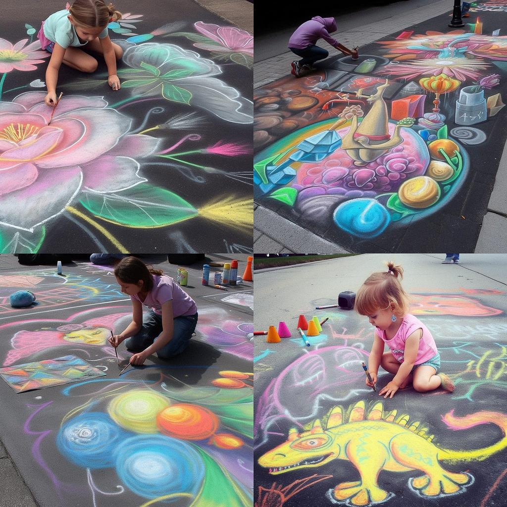 Chalk drawing style, Midjourney V5, render 1 of 4