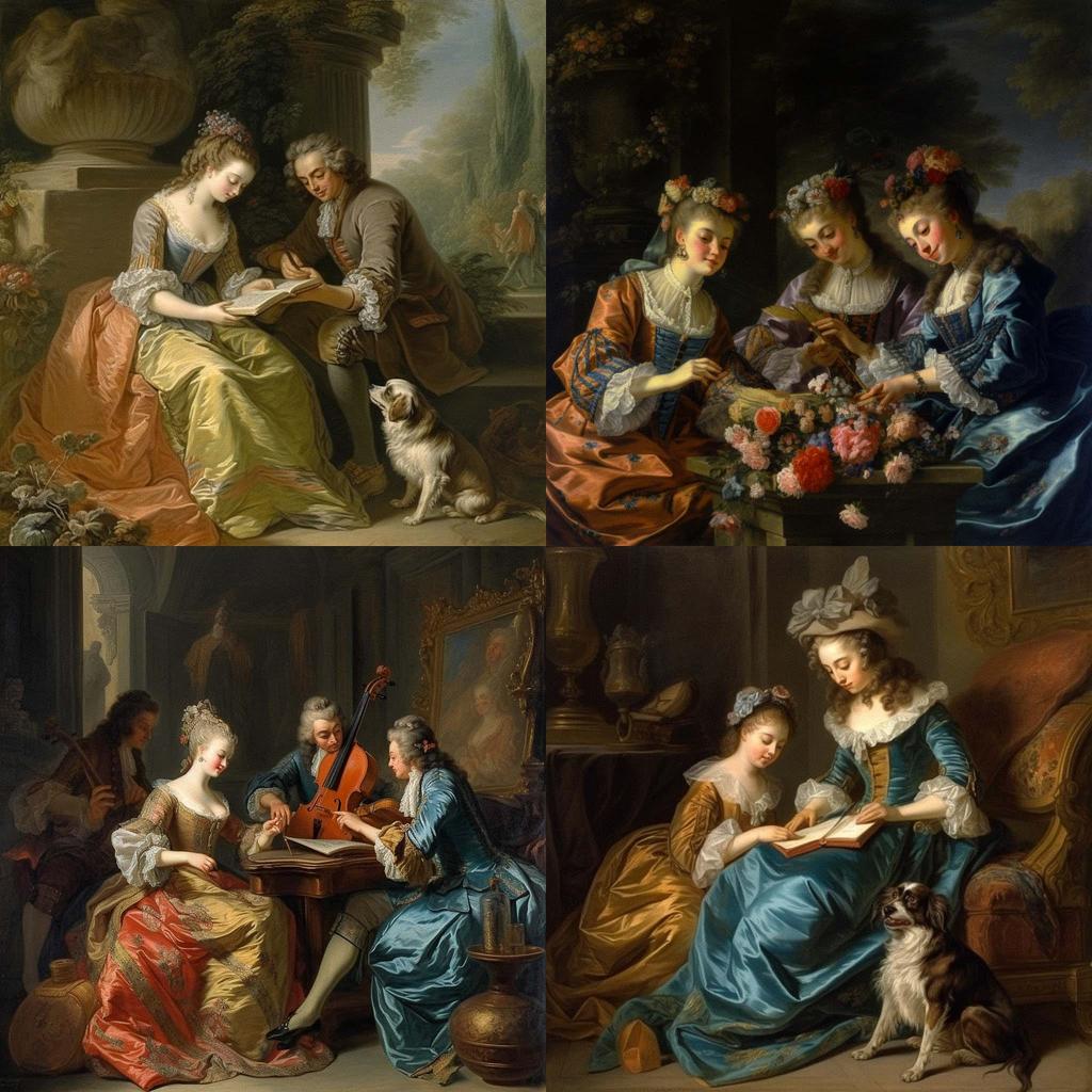 Charles-Andre van Loo style, Midjourney V5, render 1 of 4