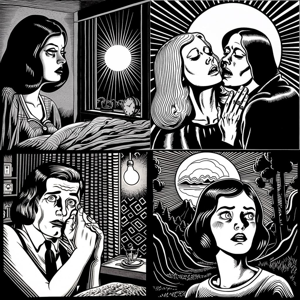 Charles Burns style, Midjourney V5, render 1 of 4