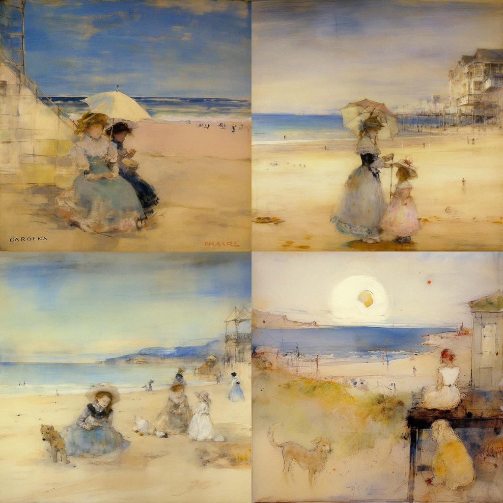 Charles Conder style, Midjourney V5, render 1 of 4