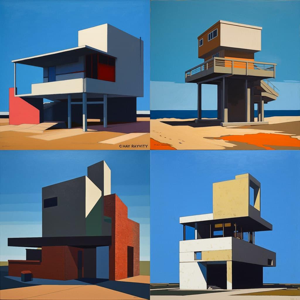 Charles Gwathmey style, Midjourney V5, render 1 of 4
