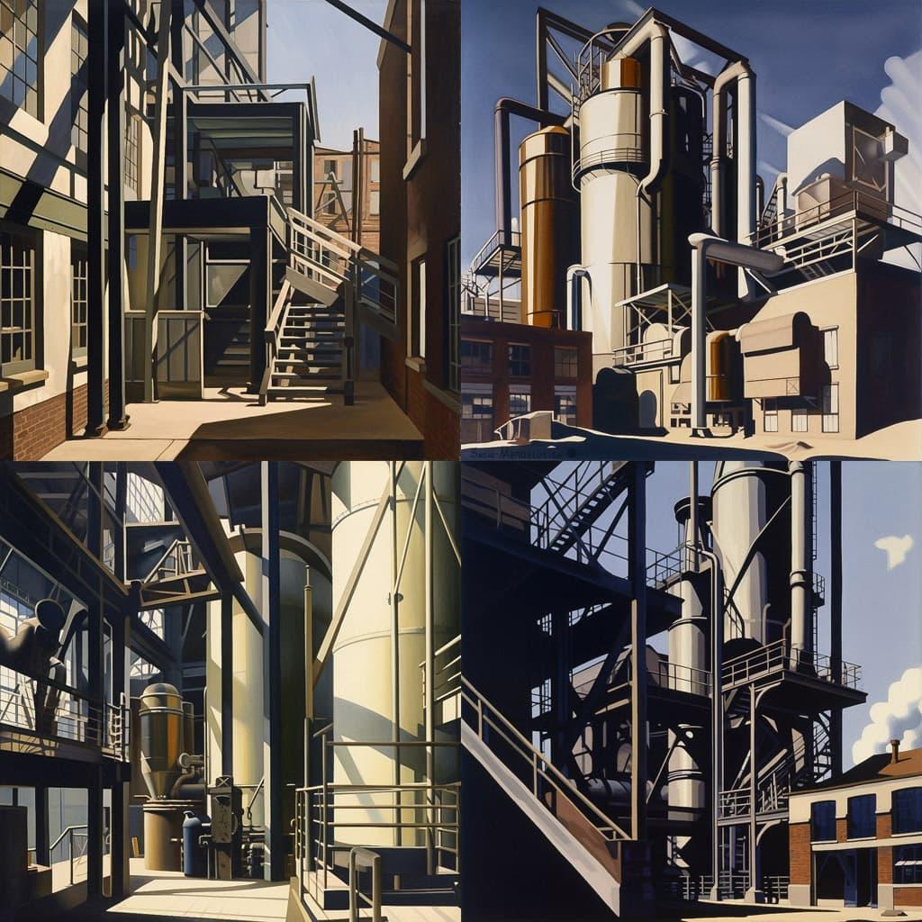 Charles Sheeler style, Midjourney V5, render 1 of 4