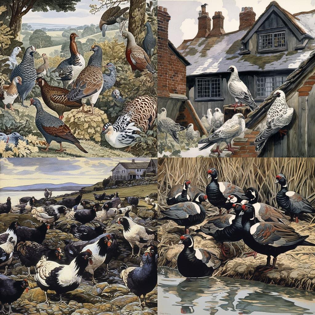 Charles Tunnicliffe style, Midjourney V5, render 1 of 4