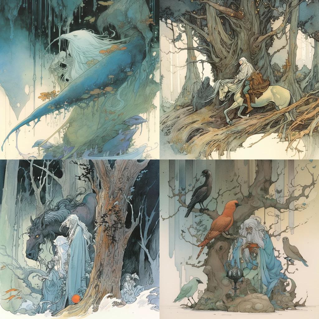Charles Vess style, Midjourney V5, render 1 of 4