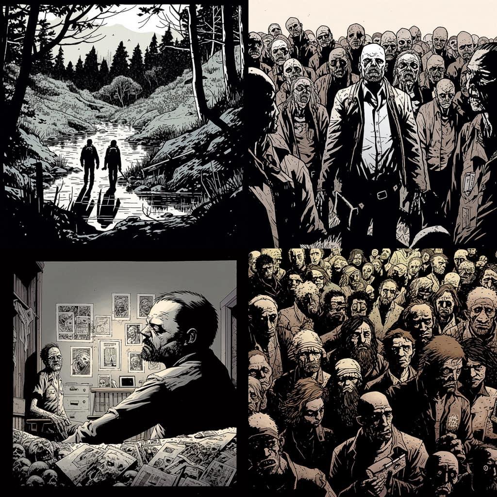 Charlie Adlard style, Midjourney V5, render 1 of 4