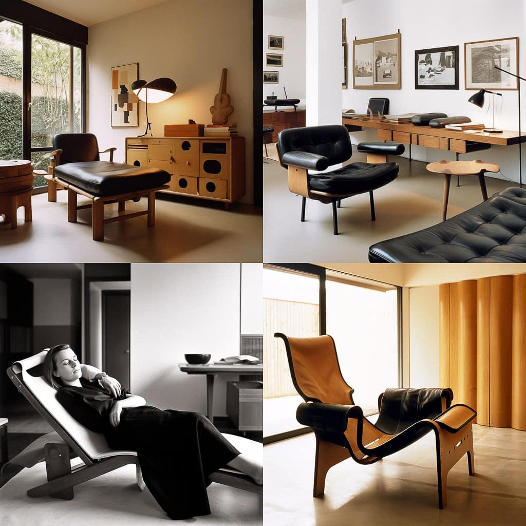 Charlotte Perriand style, Midjourney V5, render 1 of 4