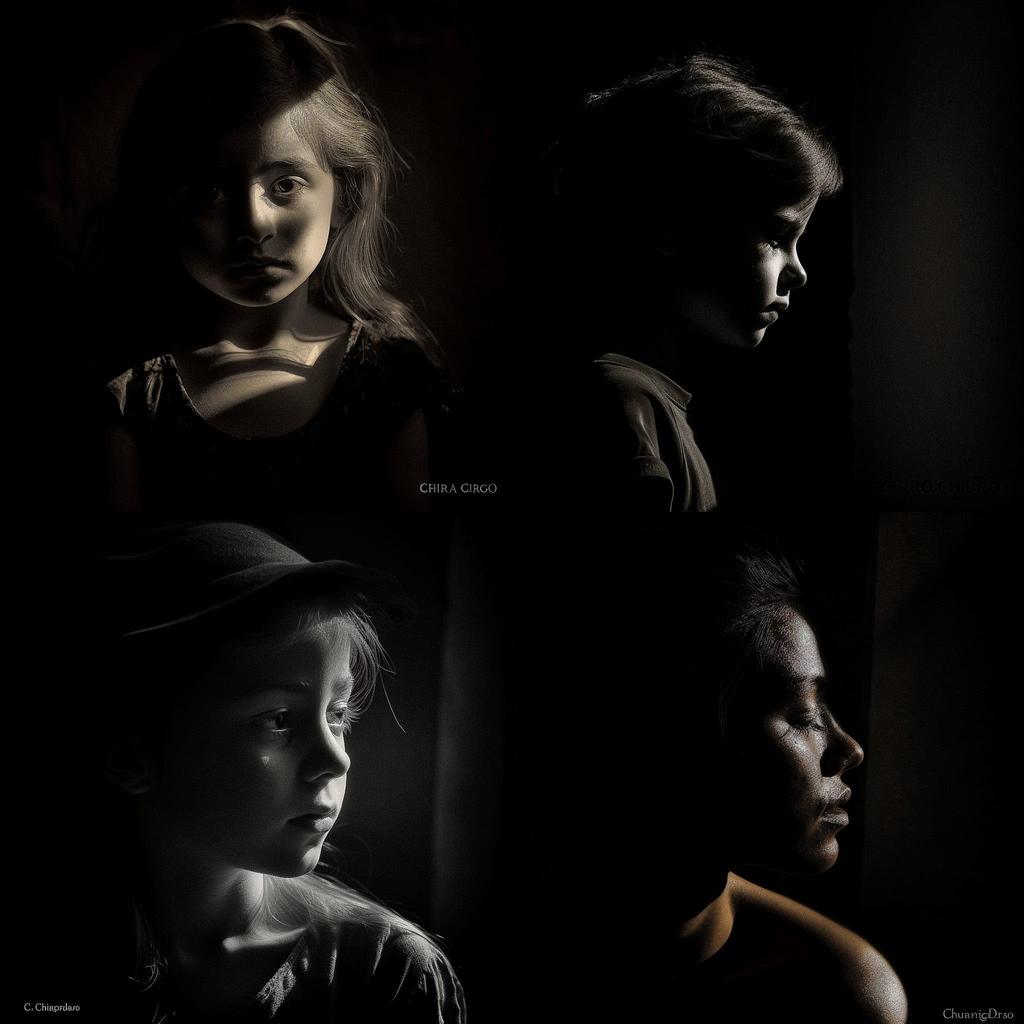 Chiaroscuro style, Midjourney V5, render 1 of 4