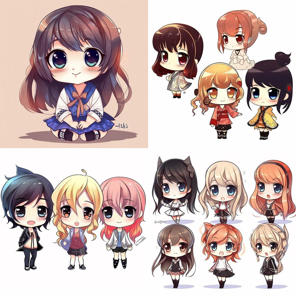 Chibi anime style style, Midjourney V5, render 1 of 4