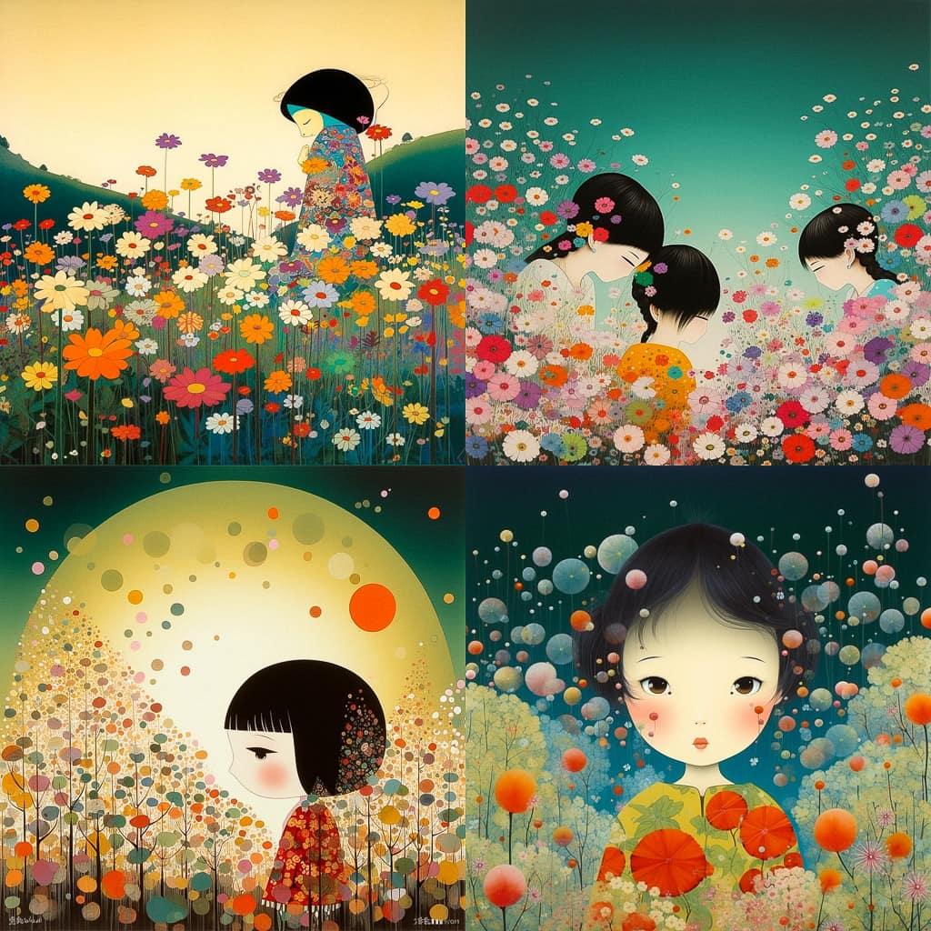 Chiho Aoshima style, Midjourney V5, render 1 of 4