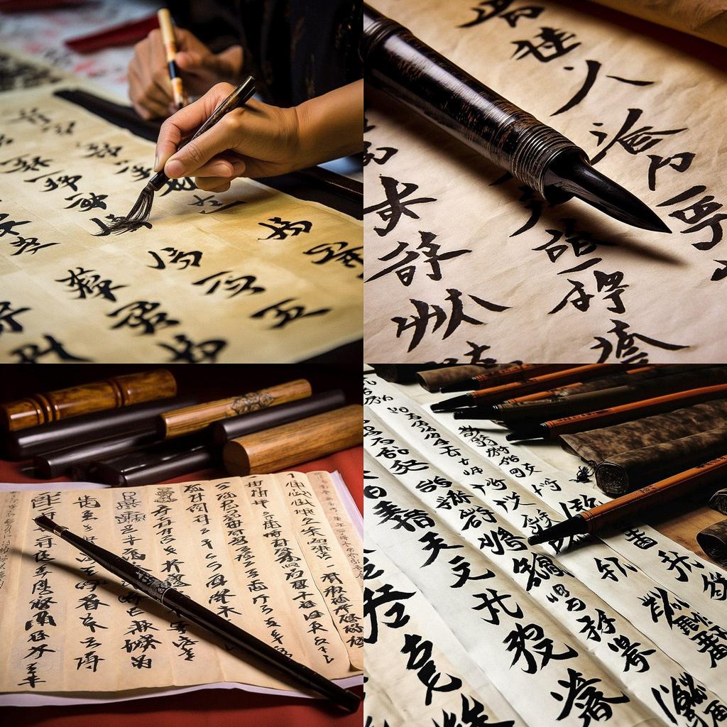 Chinese calligraphy style, Midjourney V5, render 1 of 4