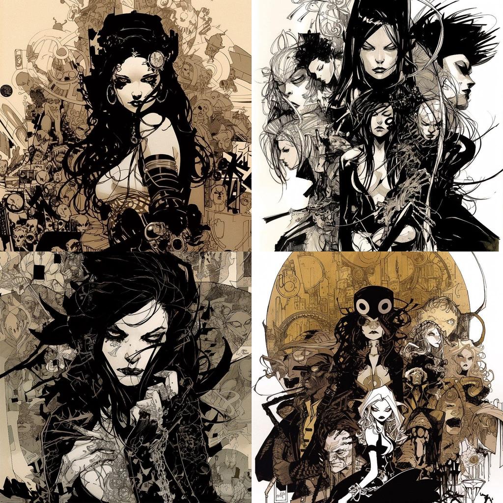 Chris Bachalo style, Midjourney V5, render 1 of 4